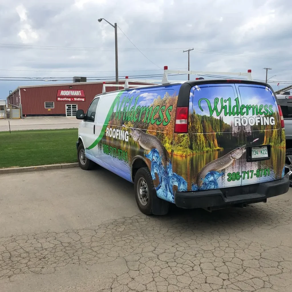 A van with colourful graphics.